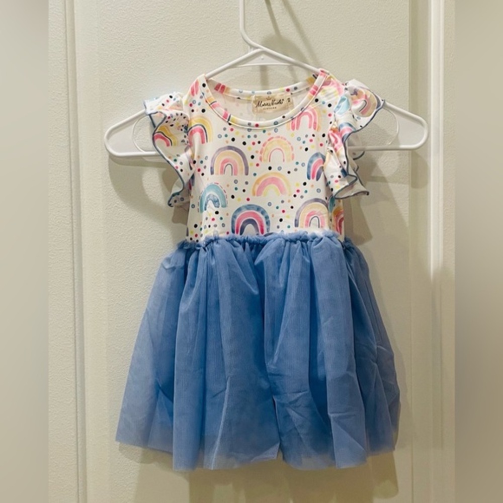 NEW…Rainbow Print Tulle Dress